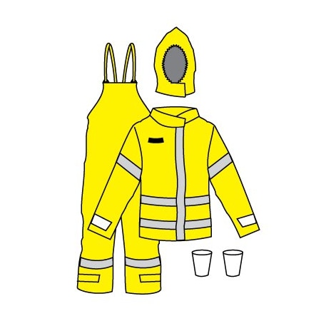 Kappler DuraChem 200 NFPA 1990 1992 and NFPA 2112 Certified Multi-Piece Configuration, HiVis Yellow, 2X/3X D2H632HY2X3X9212